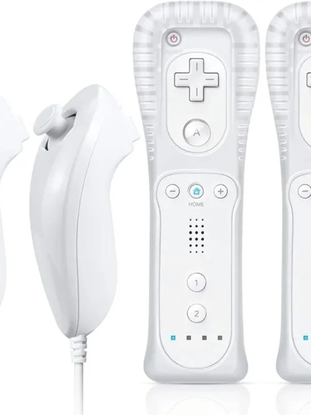 Fasigo 2 Pack Controller and Nunchuks For Nintendo Wii / Wii U White